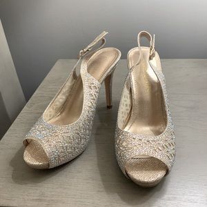 gold with rhinestones 2.5" heel